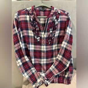 Tommy Hilfiger Red and Blue Plaid Blouse